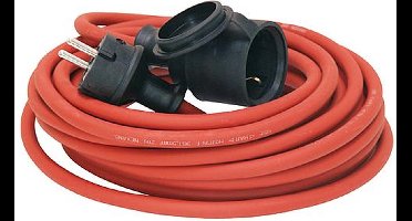Extra soepele verlengkabel voor tuingereedschap - geaard - rood - 10M