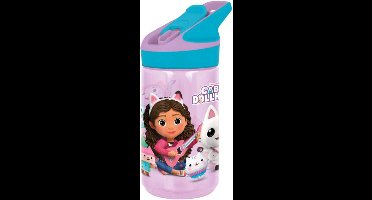 Gabby's Dollhouse Tritan Premium Drinkfles - 480 ml – Sluit goed af – Drinkfles voor kinderen – Roze