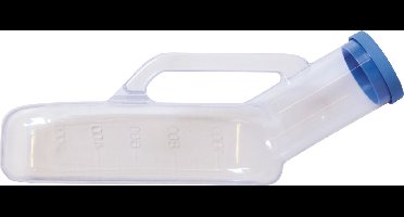 Urinaal met handvat heren / mannen met deksel - transparant kunststof - 1000ml - urinefles
