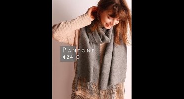 FS Canada sjaal van wol met franjes 200 x 70 cm - Grijs / Gray