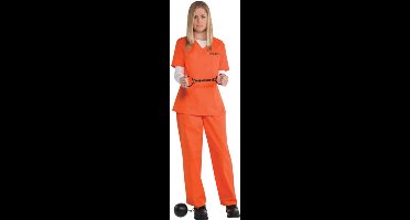 AMSCAN - Oranje gevangenis outfit voor dames - XXL