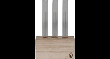 Housevitamin - Reageerbuis vaasjes in houder 'Trudy' (16cm)