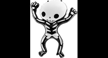 PARTYDECO - Zwarte en witte aluminium skelet ballon - Decoratie > Ballonnen