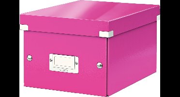 Leitz WOW Click & Store Kleine Opbergdoos - 84% Gerecycled Karton - 22 x 28.2 cm (BxHxD) - Ideaal voor Kantoor en Thuiskwerken - Roze