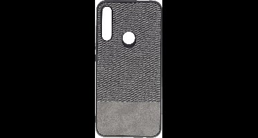 Shop4 - Huawei P Smart Z Hoesje - Harde Back Case Denim en Leer Grijs