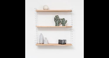 Tomado - Wandrek - Hout & Wit - Boekenrek - 70x21x68cm - Uitbreidbaar