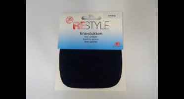 Kniestukken 2 stuks opstrijkbaar 10 x 11 cm kleur 210 marine