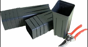 10x diepe vierkante Kweekpot 1,4 Ltr. | 9x9x20cm