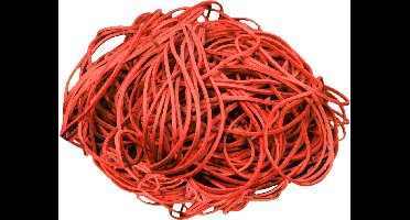 1 kg - Elastiek - rood - diameter 40mm - breedte 1,5mm - in zak - ca 3300  stuks