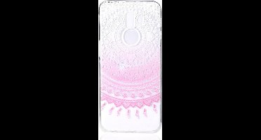 Shop4 - Geschikt voor Samsung Galaxy J6 Plus Hoesje - Zachte Back Case Mandala Roze