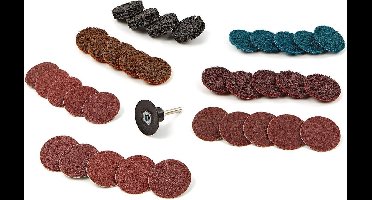 35 Delige Roloc Schuur, Polijst en Clean set met 6 mm opnamedoorn