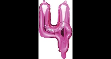 PARTYDECO - Roze aluminium cijfer ballon - Decoratie > Ballonnen
