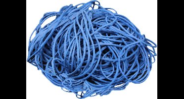 1 kg - Elastiek - blauw - diameter 60mm - breedte 1,5mm - in zak - ca 2100 stuks