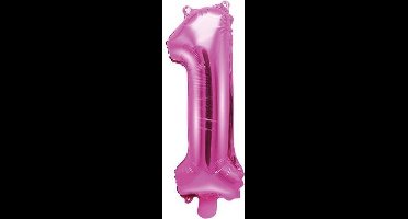 PARTYDECO - Roze aluminium cijfer ballon - Decoratie > Ballonnen