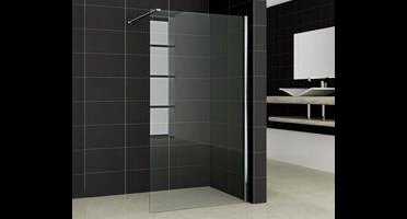 Bagno douchewand 90*200 cm, incl. wandbeugel Glasdikte 8mm NANO