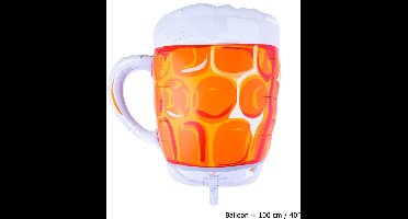 Folieballon Bierglas groot 100cm