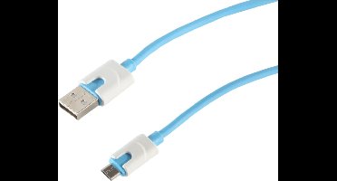 USB Micro B naar USB-A kabel - USB2.0 - tot 2A / blauw - 2 meter