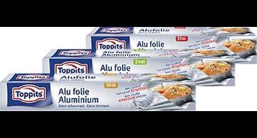 Toppits Aluminium folie 30 cm 24 meter 3 rollen