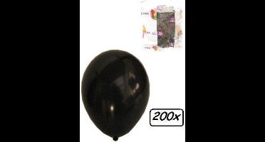 Ballonnen helium 200x zwart - Ballon helium  lucht zwart festival feest party horror