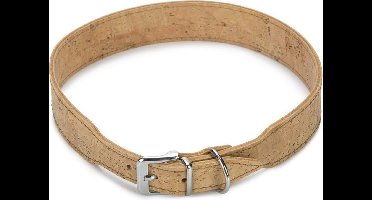 Beeztees leren halsband Cork. Naturel. 65 cm x 35 mm.