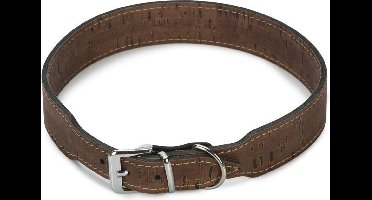 Beeztees leren halsband Cork. Bruin. 65 cm x 35 mm.