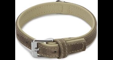 Beeztees leren halsband Comfort. Grijs. 35 cm x 17 mm.