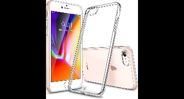 Hoesje geschikt voor Apple iPhone 8 - Hardcase met Soft Siliconen TPU Zijkant Transparant Hoesje