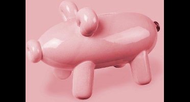 Fisura Spaarpot Spaarvarken - Piggy Pink keramiek - H 14 x B 23 cm