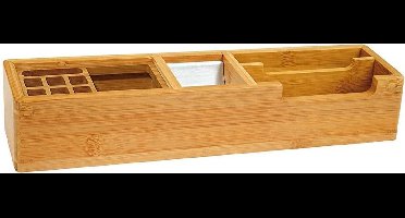 WEDO bureau organizer Bamboe, 2 vakken, 2 aluminium inzetstukken