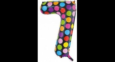 Folie Ballon Cijfer 7 Stippen XL 86cm leeg