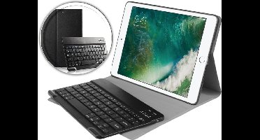 Hoes met Toetsenbord geschikt voor iPad 2018 / 2017 9.7 inch / Air 1 / Air 2 / Pro 9.7 - Book Case Cover Zwart