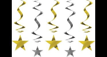 Swirl deco ster goud/zilver
