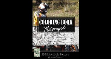 Motocycle Biker Grayscale Photo Adult Coloring Book, Mind Relaxation Stress Relief