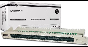 19" ISDN Patchpaneel cat. 3, 50 x RJ45, 1 HE