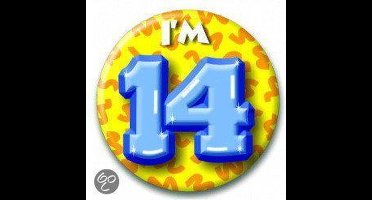 Paper Dreams Button I'm 14 Junior 5,5 Cm Staal Geel/blauw