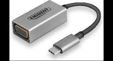Eminent AB7871 kabeladapter/verloopstukje USB Type-C VGA Aluminium, Zwart