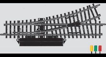H0 Märklin K-rails (zonder ballastbed) 2262 Wissel, Links 168.9 mm 2 stuk(s)