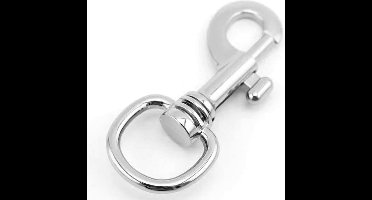 Musketon haak - Premium - 76mm - draaibaar - Zilver