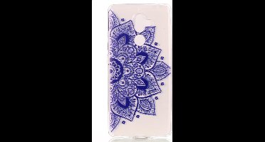 Shop4 - Nokia 7 Plus Hoesje - Zachte Back Case Mandala Blauw