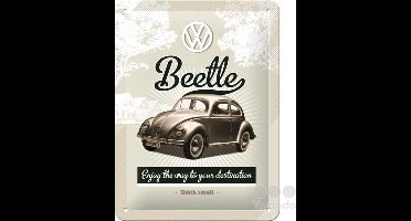 Originele VW Beetle metalen wandbord 20 x 15 cm