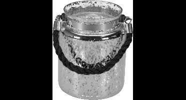 Gusta - Windlicht -  ø14xH17cm - Antique Zilver