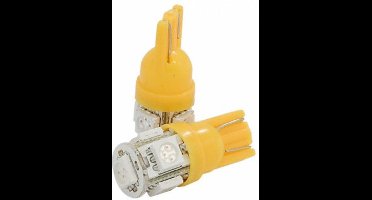 T10 ORANJE 5SMD LED lamp 5050 - set 2 stuks
