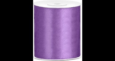 Partydeco - Satijn lint Lavendel 100mm/rol 25m