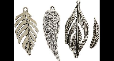 Creotime Veertjes  2,9 - 5,5 Cm 4 Stuks Zilver