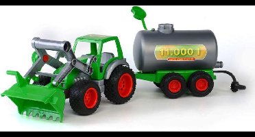 Wader Tractor met Voorlader en Tanker - Groen kunststof - 3-6 jaar