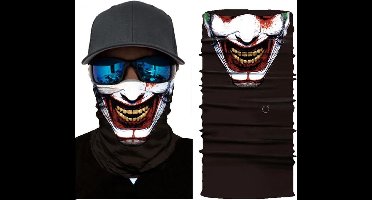 Motor Gezichtsmasker Nekwarmer Smiley - Masker - Joker - Motormasker - Skimasker - Motorsjaal - Halloween face shield spatmasker gezichtscherm