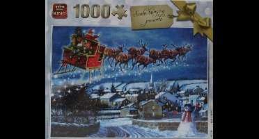 Legpuzzel 1000 Stukjes - Kerstpuzzel Kerstman Brengt Cadeautjes - Puzzel Kerst - Legpuzzels Winter (68 x 49 cm)