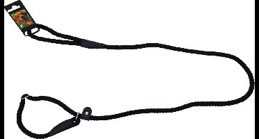 Retrieverlijn Hondenriem slipriem met dubbele stop rond 1,0 cm x 150 cm, zwart.