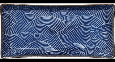 Tokyo Design Studio Seigaiha Blue Sushi Bord 23 x 11,5 cm