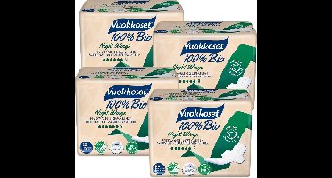 Vuokkoset Nacht Maandverband met Vleugels - 100% Biologisch - Milieuvriendelijk - Nacht Maandverband - Biologisch afbreekbaar - Chloorvrij
